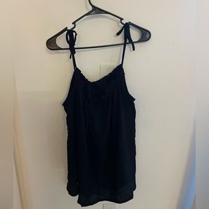 black adjustable flowy tank top